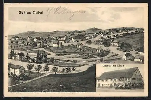 Künstler-AK sign. Hans Pernat: Marbach / Schwarzwald, Gasthof zur Linde, Teilansicht