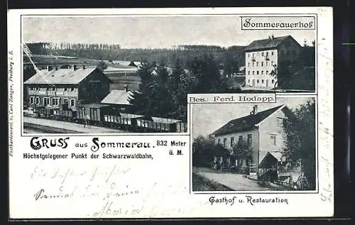 AK Sommerau / Schwarzwald, Gasthof und Restaurant Sommerauerhof am Bahnhof