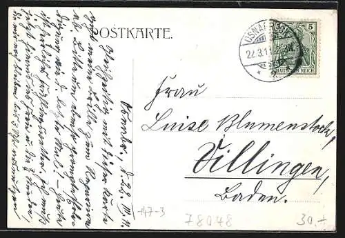 Künstler-AK Villingen / Baden, Abiturium 1910, Frauen mit Girlande, Absolvia