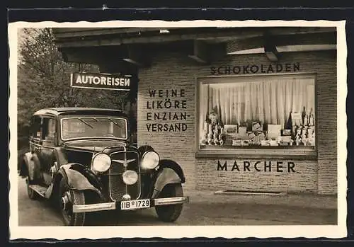 AK Bad Wiessee, Schokoladenspezialgeschäft Marcher und Adler-Auto