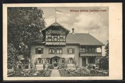 AK Hüfingen, Blick auf das Landhaus Frank mit Garten