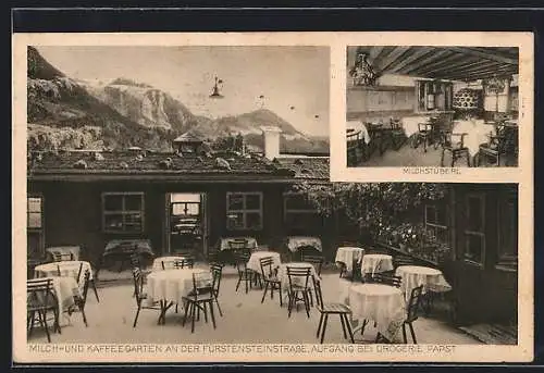 AK Berchtesgaden, Gasthaus Milchkurgarten der Alpenmolkerei, Milchstüberl