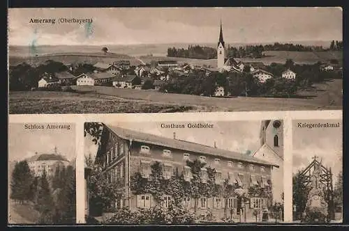 AK Amerang, Schloss, Gasthaus Goldhofer, Kriegerdenkmal
