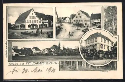 AK Pfalzgrafenweiler, Gasthof zum Schwanen, Handlung von Karl Reichert, Apotheke