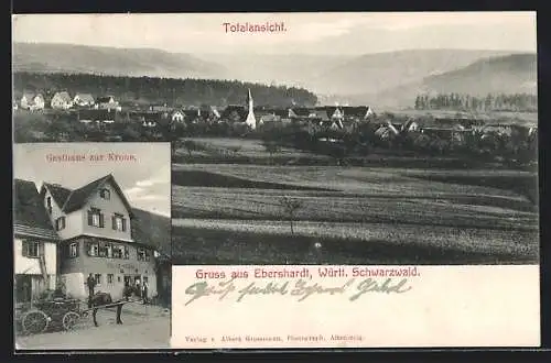 AK Ebershardt, Totalansicht, Gasthaus zur Krone