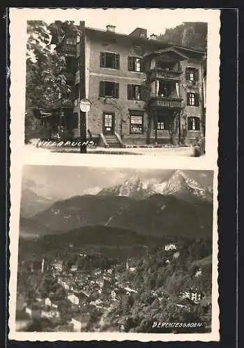 AK Berchtesgaden, Hotel-Pension Villa Fuchs, Ortsansicht