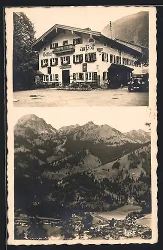 AK Bayrisch Zell, Gasthof zur Post, Ortsansicht aus der Vogelschau