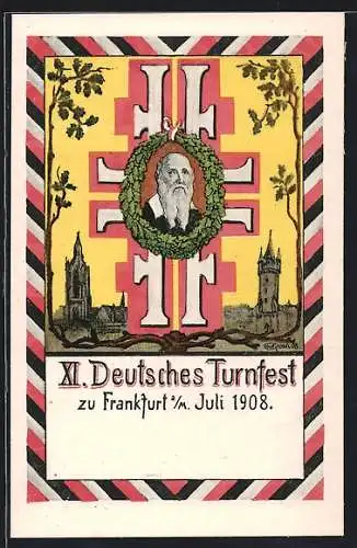 AK Frankfurt a. M., XI. Deutsches Turnfest 1908