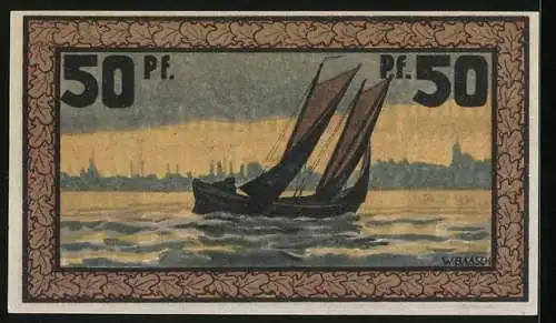 Notgeld Eckernförde 1921, 50 Pfennig, Das Räuchern von Fischen