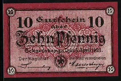 Notgeld Eckartsberga /Thür. 1921, 10 Pfennig, Die Eckartsburg