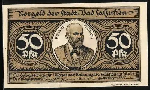 Notgeld Bad Salzuflen 1921, 50 Pfennig, Eduard Hoffmann