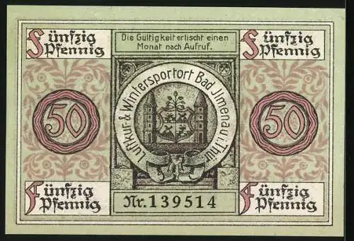 Notgeld Ilmenau 1921, 50 Pfennig, Der Kickelhahn