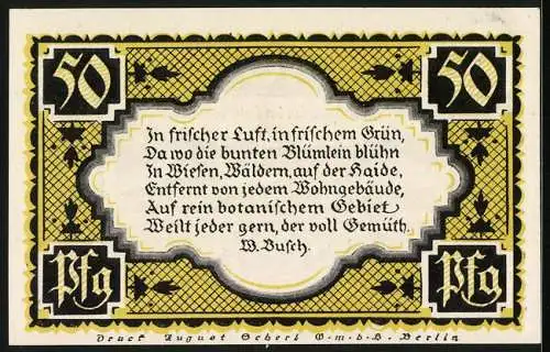 Notgeld Stolzenau /Weser 1921, 50 Pfennig, Die Wesermarsch