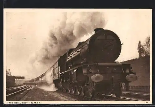 AK englische Eisenbahn The Royal Scot, LMS