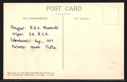 AK Southern Railway, Mixed Traffic Engine No. A847, Britische Eisenbahn