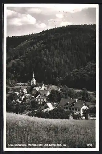 AK Mönichwald /Ost-Stmk., Ortsansicht aus der Vogelschau