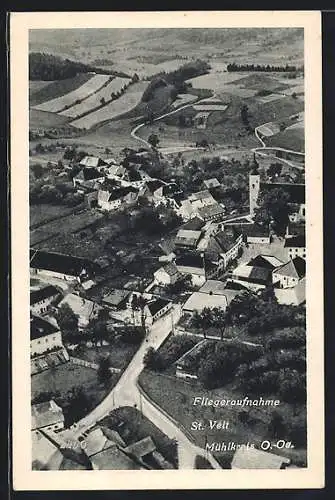 AK St. Veit im Mühlkreis, Fliegeraufnahme mit Kirche