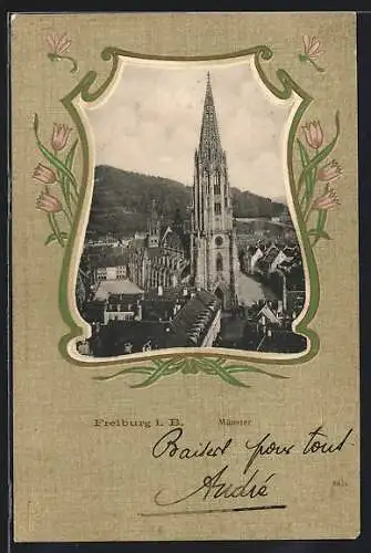 AK Freiburg i. B., Münster im Stadtbild