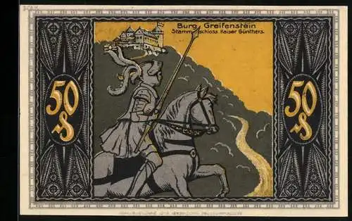 Notgeld Bad Blankenburg /Thür. Wald 1921, 50 Pfennig, Der Kaiser ist meuchlings vergiftet
