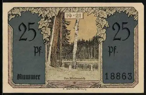 Notgeld Blankenhain i. Thür. 1921, 25 Pfennig, Am Pfeifenteich