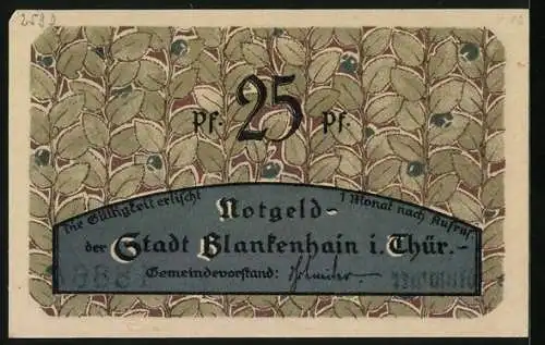 Notgeld Blankenhain i. Thür. 1921, 25 Pfennig, Am Pfeifenteich