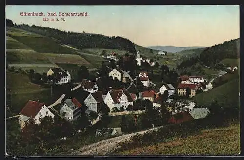 AK Gütenbach /bad. Schwarzwald, Ortsansicht aus der Vogelschau