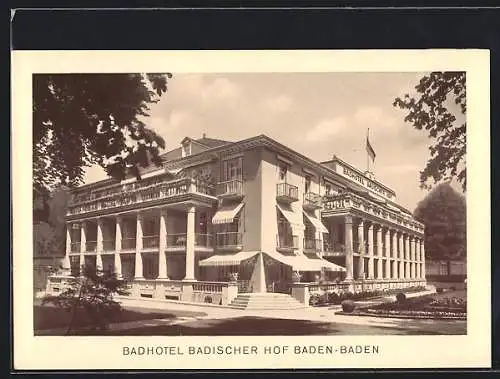 AK Baden-Baden, Badhotel Badischer Hof