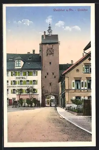 AK Waldshut a. Rh., Hotel Gasthaus Rheinischer Hof, Untertor