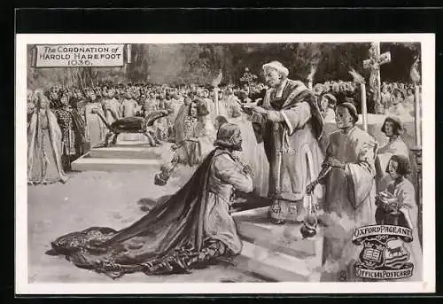 Künstler-AK The Coronation of Harold Harefoot, 1036