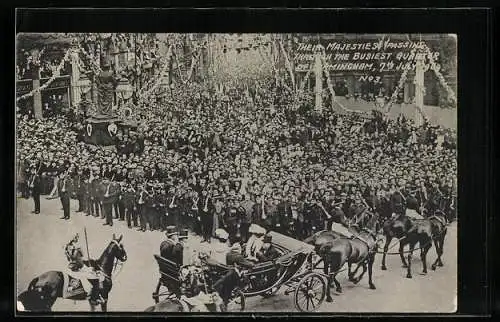 AK Birmingham, Their Majesties passing through the busiest quarter of Birmingham, 7th July 1909