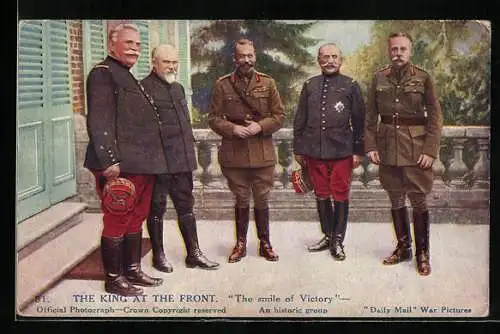 AK The King at the Front, Der König von England mit französischen Heerführern