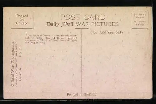 AK The King at the Front, Der König von England mit französischen Heerführern