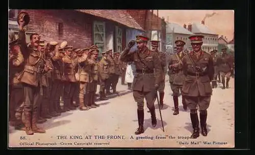 AK König Edward von England in Uniform grüsst seine Soldaten
