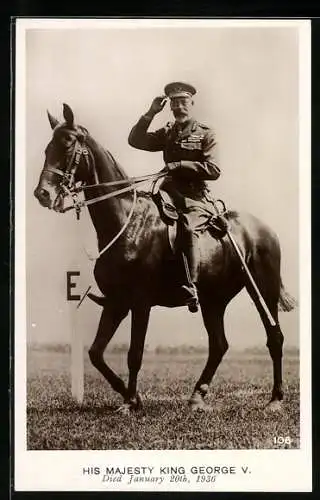 AK His Majesty King George V. in Uniform zu Pferd