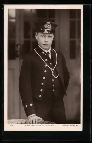 AK The Duke of Cornwall, Herzog von Cornwall in Uniform