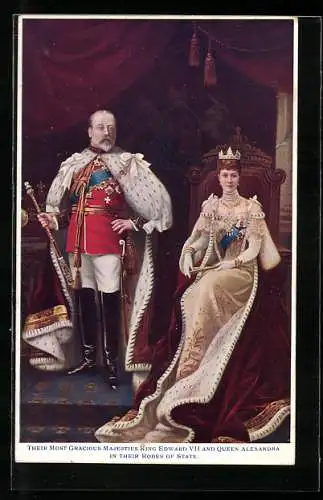 AK King Edward VII. and Queen Alexandra in their Robes of State