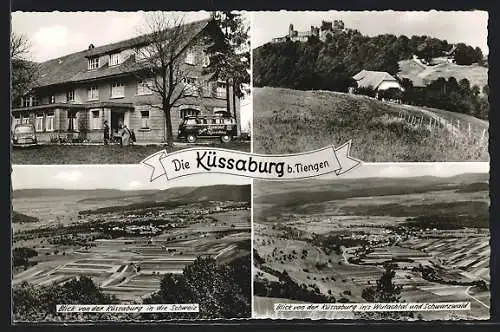 AK Tiengen / Waldshut, Gasthof und Pension Küssaburg, Blick ins Wutachtal, Schwarzwald