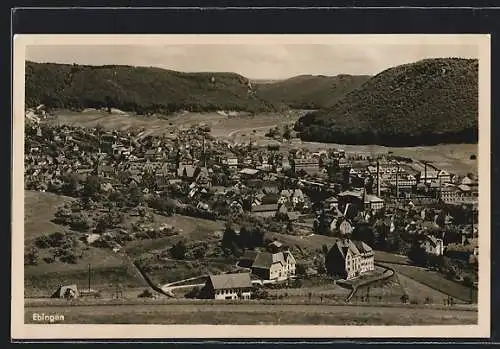 AK Ebingen, Ortsansicht mit Blick ins Tal