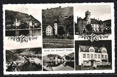 AK Gondorf /Mosel, Hotel Arnold, Schloss, Panorama