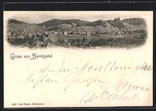 AK Bernkastel, Panorama mit Burg