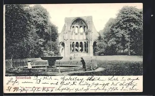 AK Heisterbach, Ruine und Brunnen