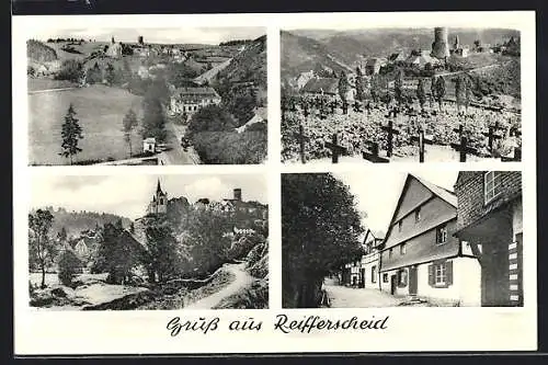 AK Reifferscheid /Hellenthal, Schloss, Friedhof, Strassenpartie