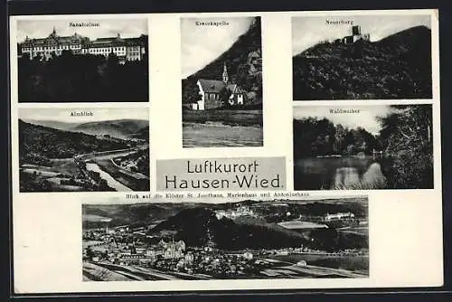 AK Hausen-Wied, Sanatorium, Kreuzkapelle, Waldweiher