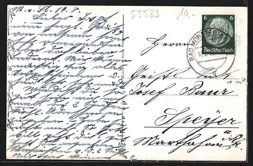 AK Bad Münster am Stein, Brunnenhalle, Innenansicht