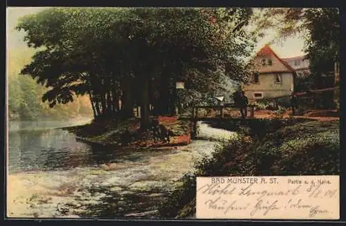 AK Bad Münster a. St., Partie a. d. Nahe