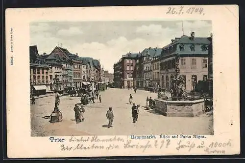 AK Trier, Hauptmarkt mit Blick auf Porta Nigra