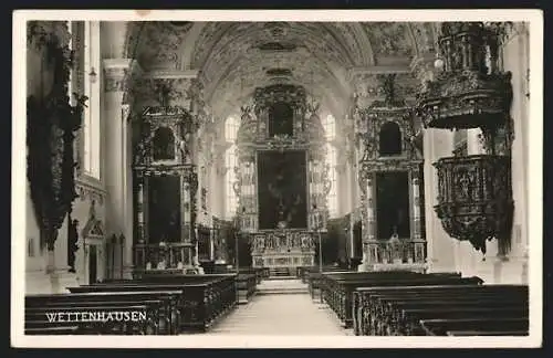 AK Wettenhausen, Inneres der Kirche mit Altar