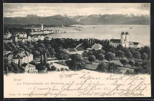 AK Friedrichshafen, Teilansicht mit Schloss u. Kirche