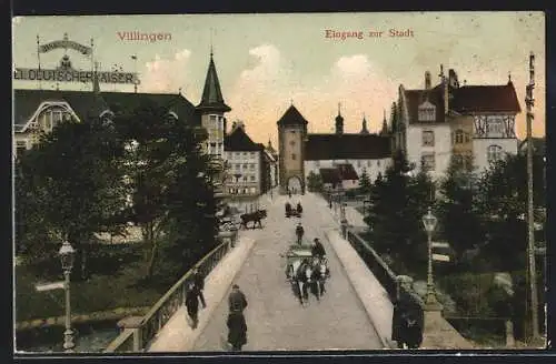 AK Villingen / Baden, Eingang zur Stadt mit Hotel Deutscher Kaiser