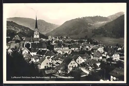 AK Schönau /Schwarzwald, Ortsansicht mit Blick nach Nordosten